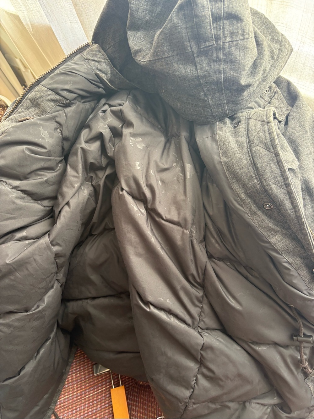 Aritzia Community Paradigm Parka - Medium, Grey- Missing faux fur trim AS IS - Picture 10 of 11